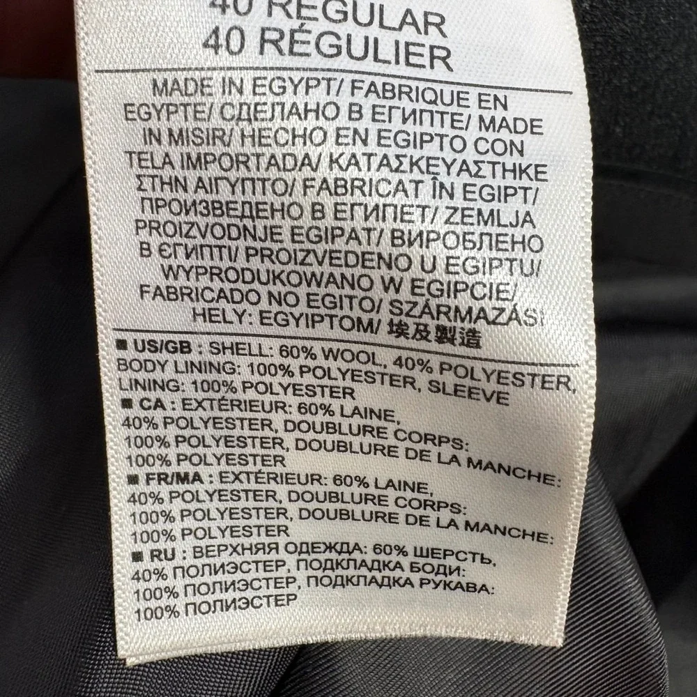 Banana Republic Blazer 40R Charcoal‎ Gray Tailored Slim Fit Wool Wedding Office